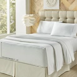 Promo π₯° Five Queens Court Royal Fit Adjustable Mattress Bed Sheet Set Grey π