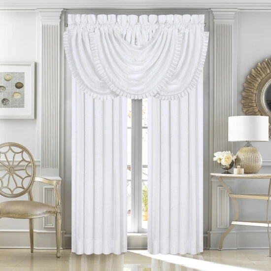 New π Five Queens Court Mackay Woven Waterfall Valance With Pleats White π₯° 1 New π Five Queens Court Mackay Woven Waterfall Valance With Pleats White π₯°