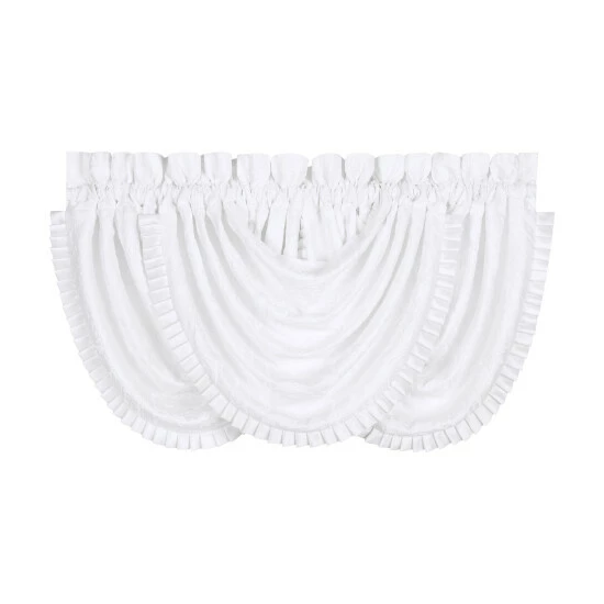 New π Five Queens Court Mackay Woven Waterfall Valance With Pleats White π₯° 2 New π Five Queens Court Mackay Woven Waterfall Valance With Pleats White π₯° - Image 2