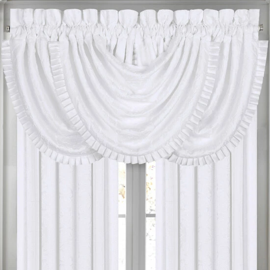 New π Five Queens Court Mackay Woven Waterfall Valance With Pleats White π₯° 3 New π Five Queens Court Mackay Woven Waterfall Valance With Pleats White π₯° - Image 3