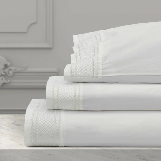 Cheap π Five Queens Court Montefiore Embroidered Sheet Set Silver π 7 Cheap π Five Queens Court Montefiore Embroidered Sheet Set Silver π - Image 7