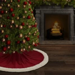 Alternative view of Deals 🔥 Five Queens Court Cozy Sherpa 🔔 Christmas Tree 👗 Skirt Evergreen ⌛