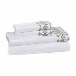 Alternative view of Budget ⭐ Five Queens Court Lafayette Embroidered Sheet Set ❤️