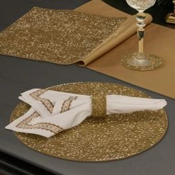 Alternative view of Best Pirce ❤️ Five Queens Court Shimmer 🎄 Christmas Napkin Ring 4 Piece Set 🔔