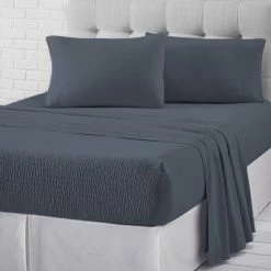 Alternative view of New 🥰 Five Queens Court Royal Fit Flannel Sheet Set Slate 🤩
