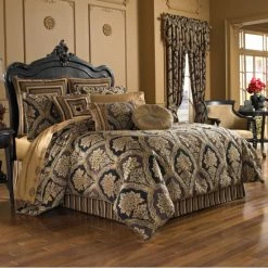 Flash Sale βοΈ Five Queens Court Reilly Woven Chenille Damask 4-piece Comforter Set β