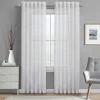 New 👏 Five Queens Court Anderson Metallic Window Sheer Panel White ✨