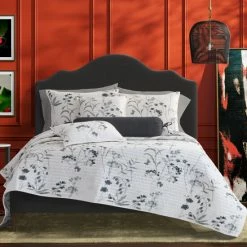 Alternative view of Best reviews of 💯 Five Queens Court Bonnie Grey 18" Square Quilted Decorative Throw Pillow 🌟