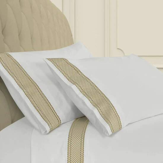 Cheapest ✨ Five Queens Court Montefiore Embroidered Pillow Case Pair Silver ❤️ 3 Cheapest ✨ Five Queens Court Montefiore Embroidered Pillow Case Pair Silver ❤️ - Image 3