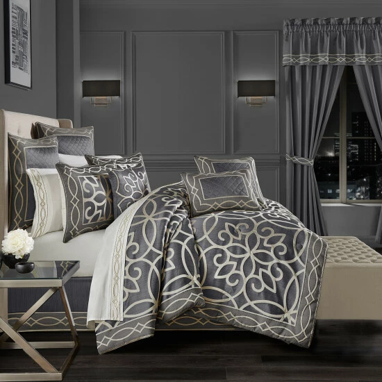 Wholesale π Five Queens Court Darwin Charcoal Comforter Set π₯° 1 Wholesale π Five Queens Court Darwin Charcoal Comforter Set π₯°