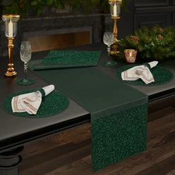 Alternative view of Flash Sale 🧨 Five Queens Court Shimmer 🎅 Christmas Table Runner Crimson 🌟