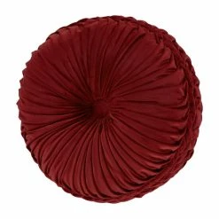 Buy π€© Five Queens Court Nicholas Crimson Tufted Round Decorative Throw Pillow π