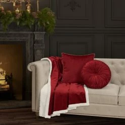 Alternative view of Buy 🤩 Five Queens Court Nicholas Crimson Tufted Round Decorative Throw Pillow 😀