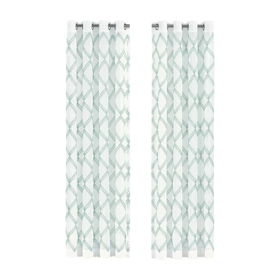 Budget π€© Five Queens Court Diamante Embroidered Grommet Window Semi-Sheer Panel π 4 Budget π€© Five Queens Court Diamante Embroidered Grommet Window Semi-Sheer Panel π - Image 4