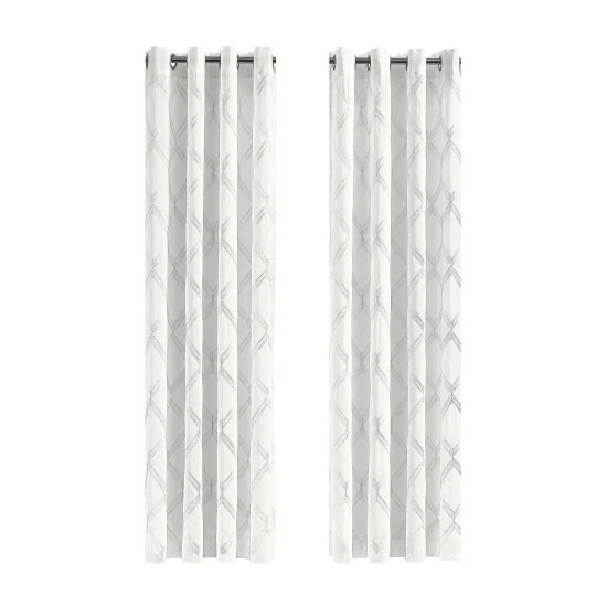 Budget π€© Five Queens Court Diamante Embroidered Grommet Window Semi-Sheer Panel π 7 Budget π€© Five Queens Court Diamante Embroidered Grommet Window Semi-Sheer Panel π - Image 7