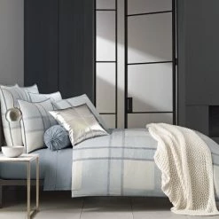 Cheapest 🔔 Five Queens Court Langdon Blue Twill Cotton Duvet Cover 😉