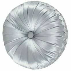 Alternative view of Cheap 🌟 Five Queens Court Saranda Button-tufted Round Decorative Throw Pillow Silver 💯
