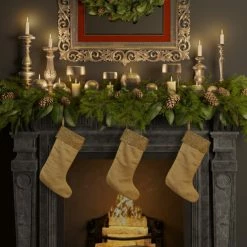Alternative view of Budget ⌛ Five Queens Court Shimmer 🎁 Christmas Stocking Crimson 🔥