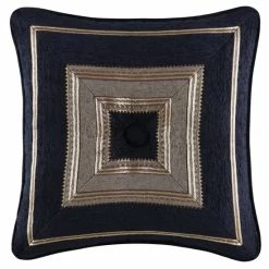 Alternative view of Cheap 😀 Five Queens Court Mitered Stripe Tufted Luxe Throw Pillow Black 👍