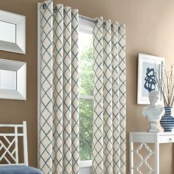 Best deal π€© Five Queens Court Aidan Embroidery Grommet Window Panel Aqua π