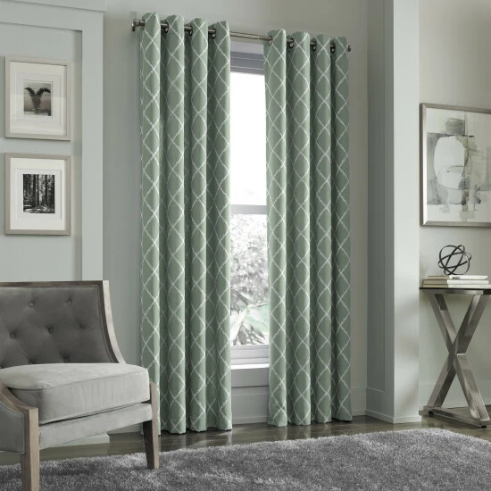 Best deal π€© Five Queens Court Aidan Embroidery Grommet Window Panel Aqua π 2 Best deal π€© Five Queens Court Aidan Embroidery Grommet Window Panel Aqua π - Image 2