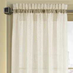 Deals 🎁 Five Queens Court Sidney Woven Semi Sheer Single Curtain Panel White 😉 -Five Queens Court Shop unnamed file 762
