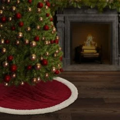 Alternative view of Hot Sale ❤️ Five Queens Court Cozy Sherpa Quilted 🔔 Christmas Tree 👗 Skirt Evergreen 💯