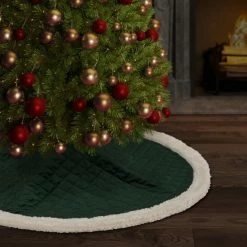 Hot Sale ❤️ Five Queens Court Cozy Sherpa Quilted 🔔 Christmas Tree 👗 Skirt Evergreen 💯 -Five Queens Court Shop unnamed file 798