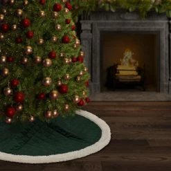Hot Sale ❤️ Five Queens Court Cozy Sherpa Quilted 🔔 Christmas Tree 👗 Skirt Evergreen 💯 -Five Queens Court Shop unnamed file 799