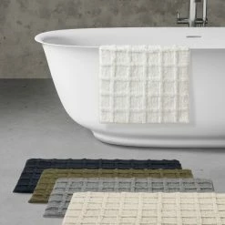 Alternative view of Best deal ⌛ Five Queens Court Carter Tufted Bath Rug Linen 🤩