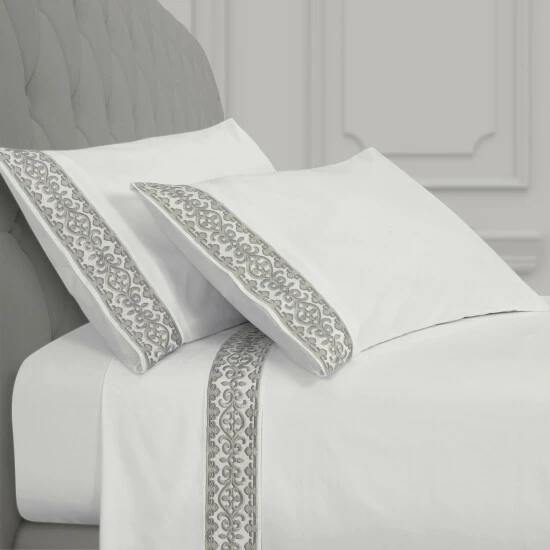 Cheap π Five Queens Court Makayla Embroidered Sheet Set White π 8 Cheap π Five Queens Court Makayla Embroidered Sheet Set White π - Image 8