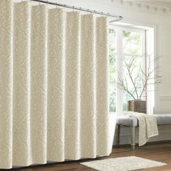 Best reviews of π Five Queens Court Sarah Woven Jacquard Shower Curtain Spa π§¨