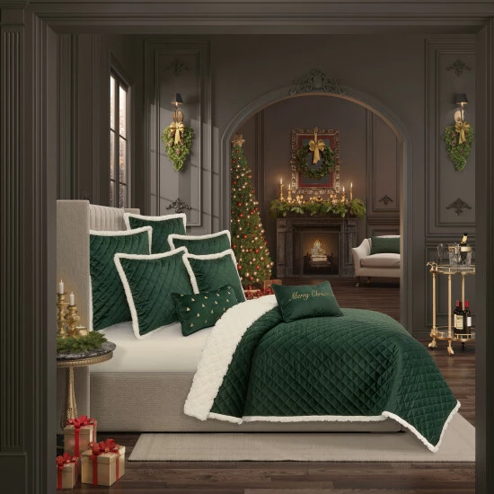 Budget π Five Queens Court Cozy Sherpa Quilt Set Evergreen π 5 Budget π Five Queens Court Cozy Sherpa Quilt Set Evergreen π - Image 5