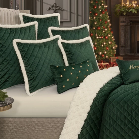 Budget π Five Queens Court Cozy Sherpa Quilt Set Evergreen π 6 Budget π Five Queens Court Cozy Sherpa Quilt Set Evergreen π - Image 6