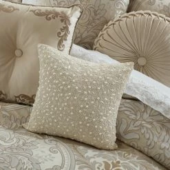 Hot Sale ✔️ Five Queens Court Beaded Decorative Throw Pillow Spa Blue 👍 -Five Queens Court Shop unnamed file 983