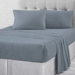 Alternative view of Best deal 🌟 Five Queens Court Royal Fit Jersey Cotton Sheet Set Silver 😍